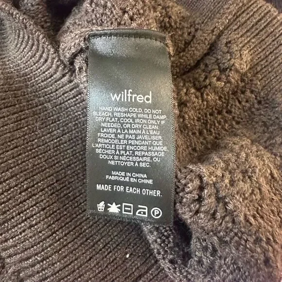 Aritzia Wilfred Arbor Merino Wool Sweater Womens Small Rich Mocha Brown - Picture 11 of 12